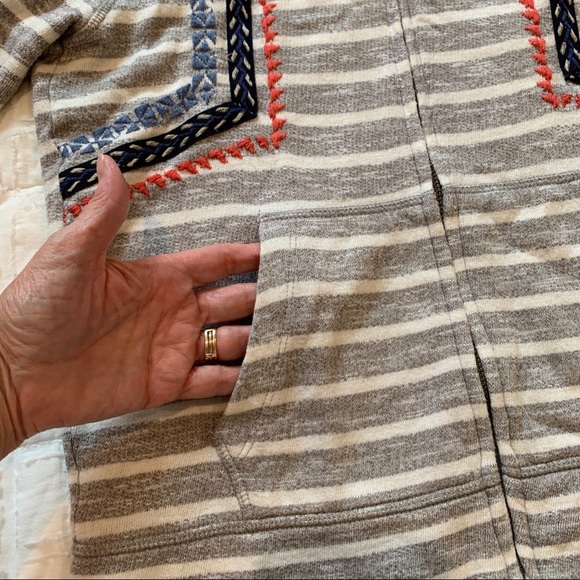 Lucky Brand Super Soft Striped Embroidered Hoodie - Picture 5 of 9